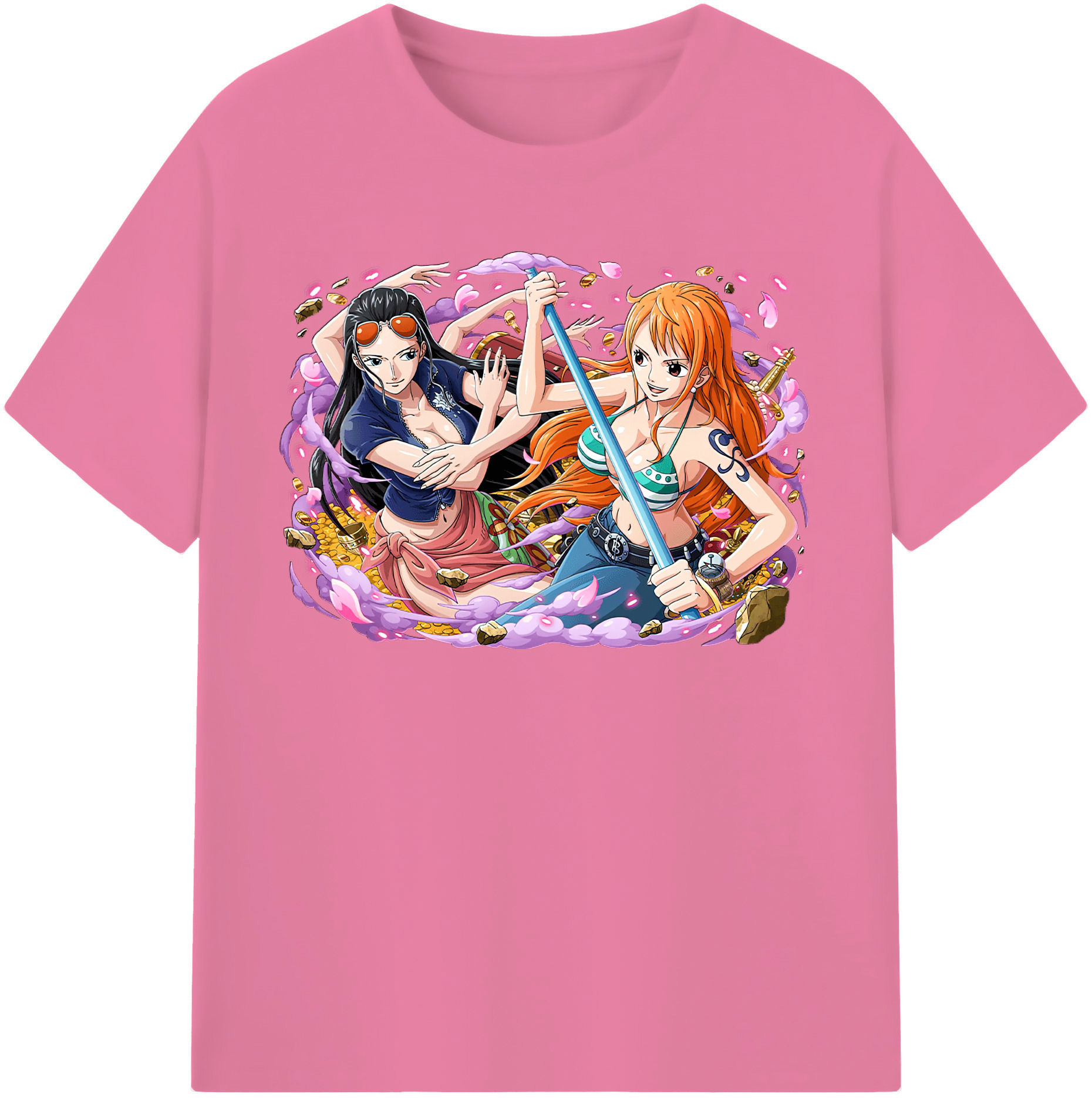 ワンピース ニコ・ロビン ONE PIECE Nico Robin 綿100％半袖Tシャツ（フロントプリント）